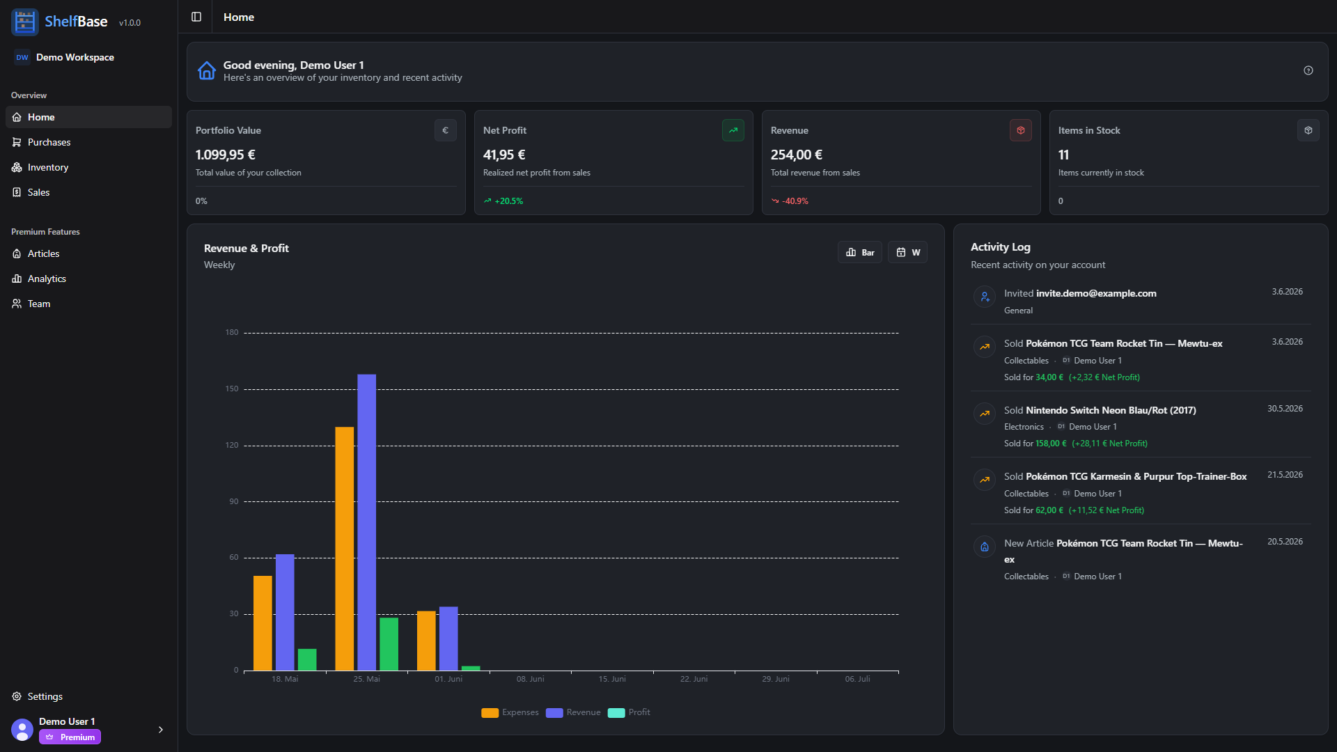 ShelfBase Dashboard