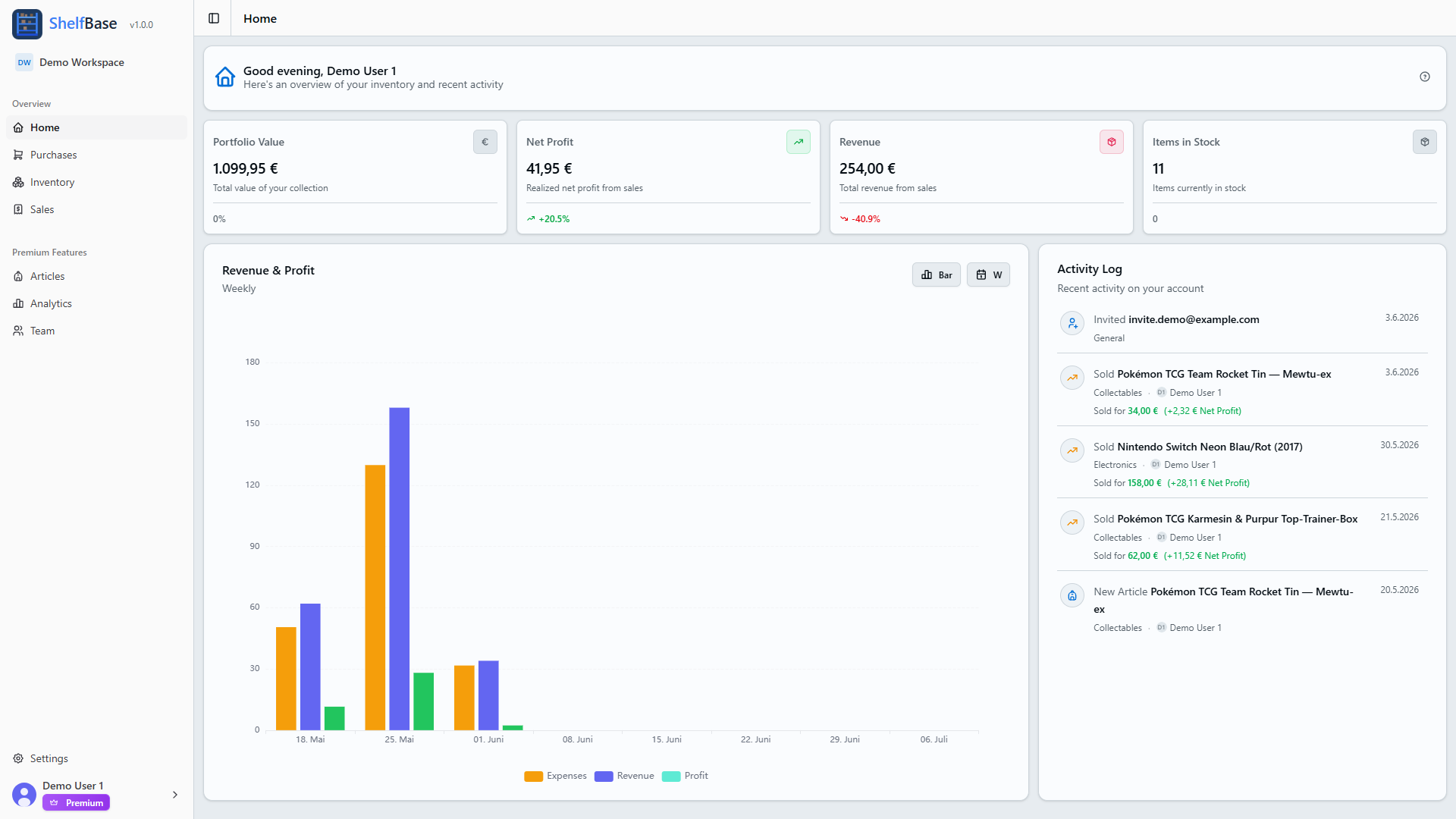 ShelfBase Dashboard